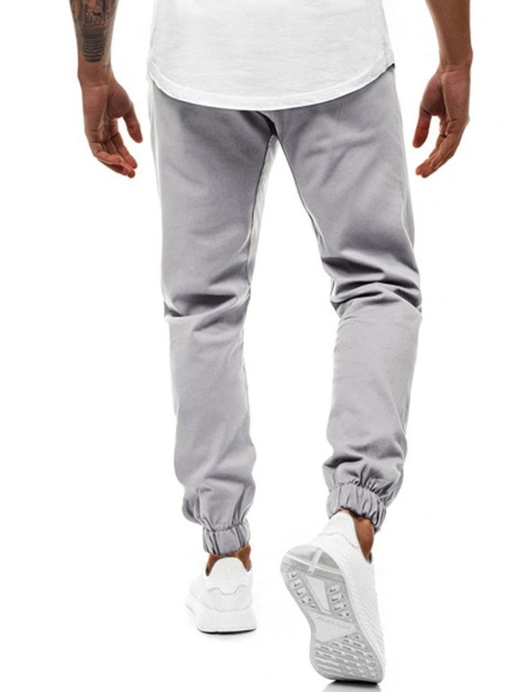 Calça Casual Masculina Lisa De Bolso