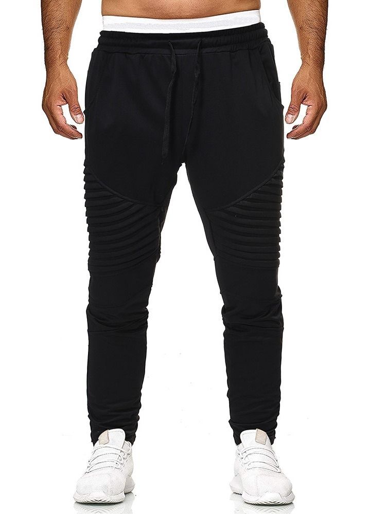 Calça Casual Masculina Lisa Com Cordões Harem