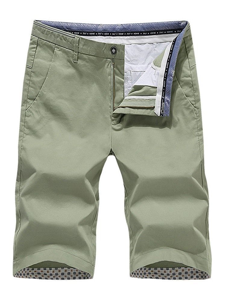 Calça Casual Masculina Reta De Bolso Fino De Verão Com Cintura Média