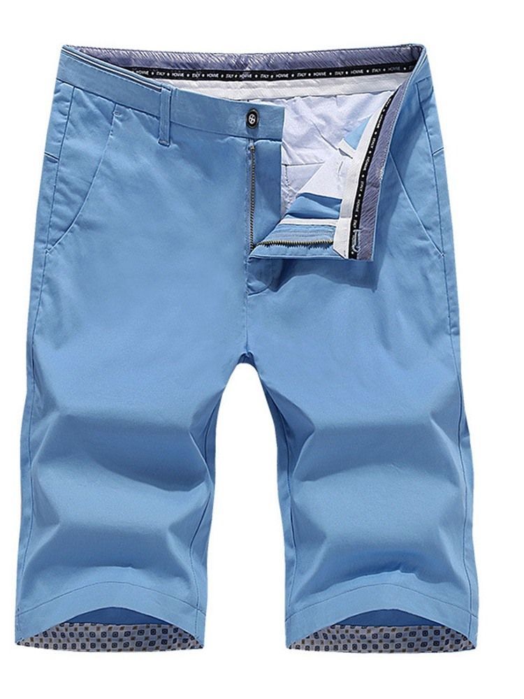 Calça Casual Masculina Reta De Bolso Fino De Verão Com Cintura Média