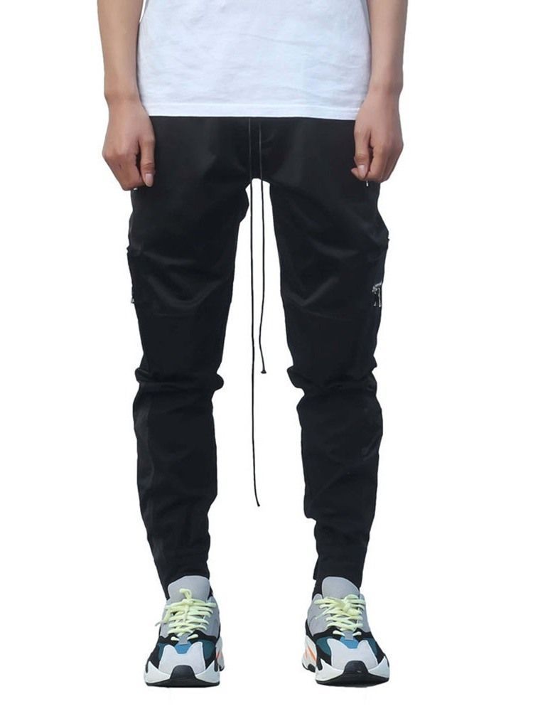 Calça Casual Masculina De Verão Com Bolso Liso