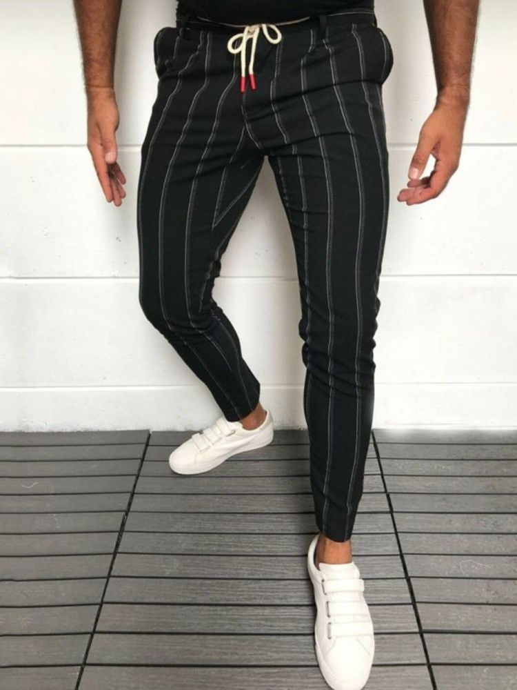 Calça Casual Stripe Pocket European Masculino