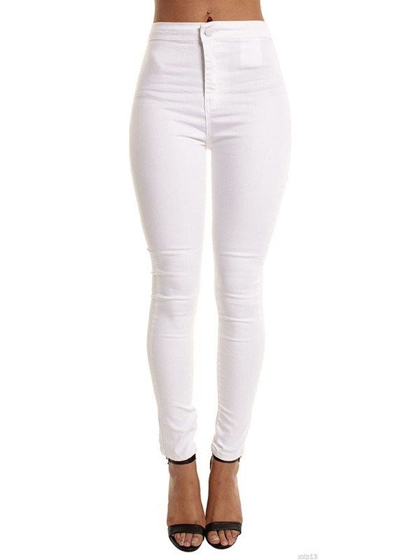 Calça Feminina Simples Slim Com Cintura Média