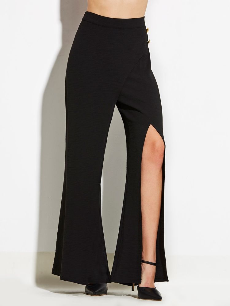 Calça Feminina Slim Plain Slit