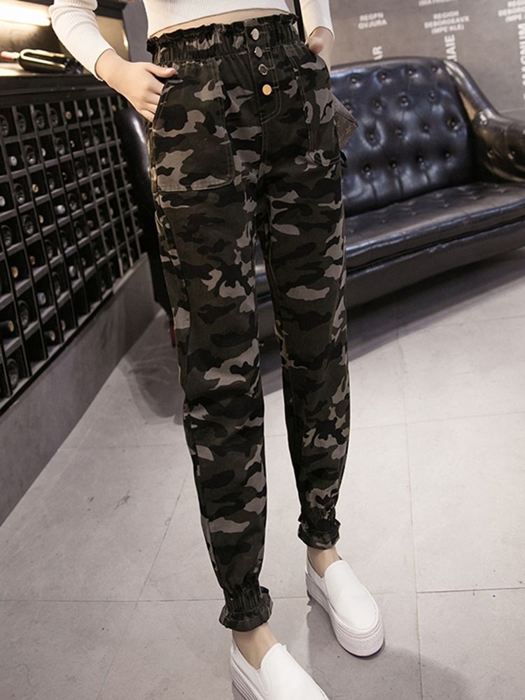 Calça Harem Grossa Camuflagem Feminina