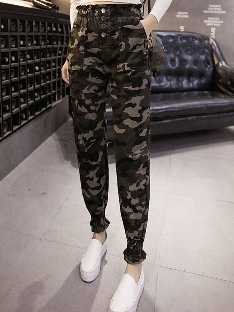 Calça Harem Grossa Camuflagem Feminina