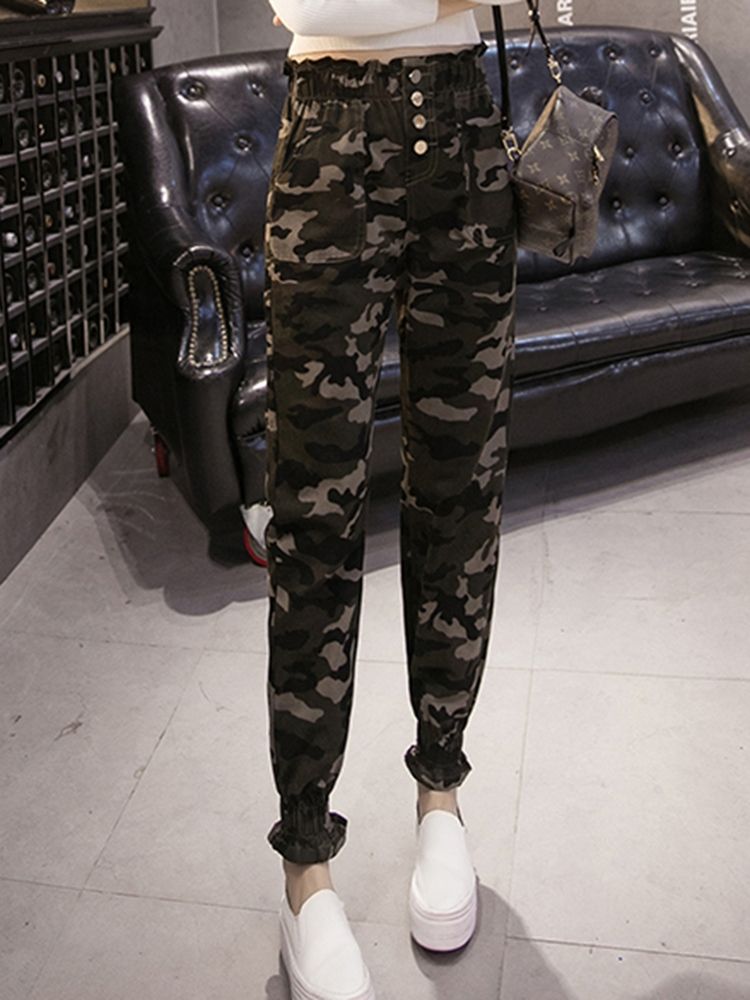 Calça Harem Grossa Camuflagem Feminina