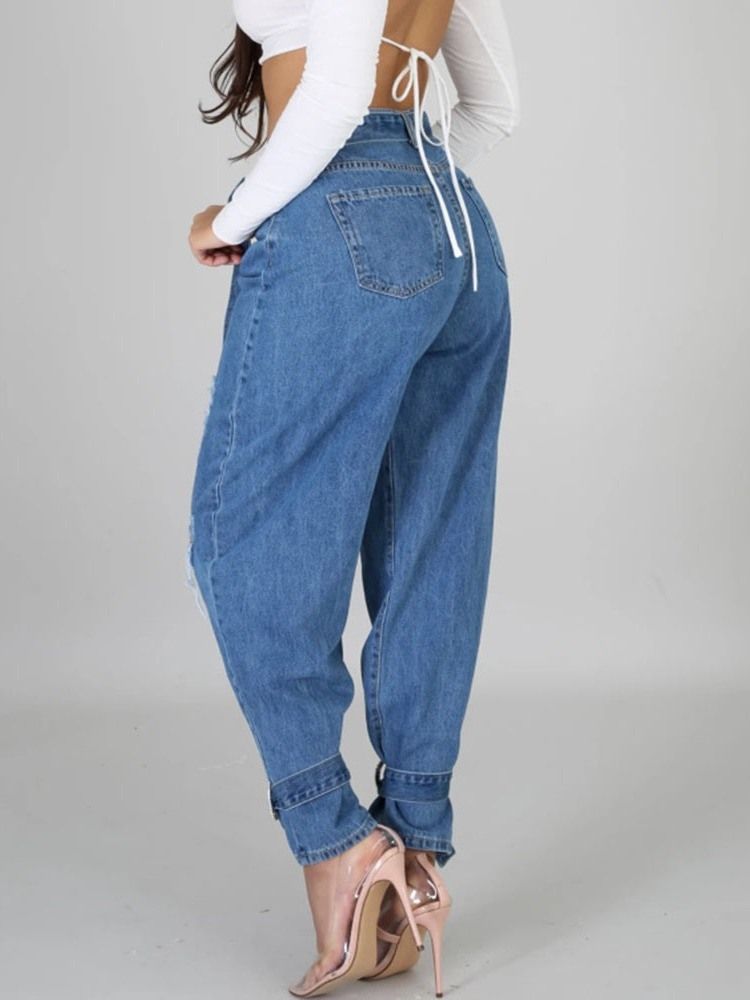 Calça Jeans Feminina Com Cinto Solto