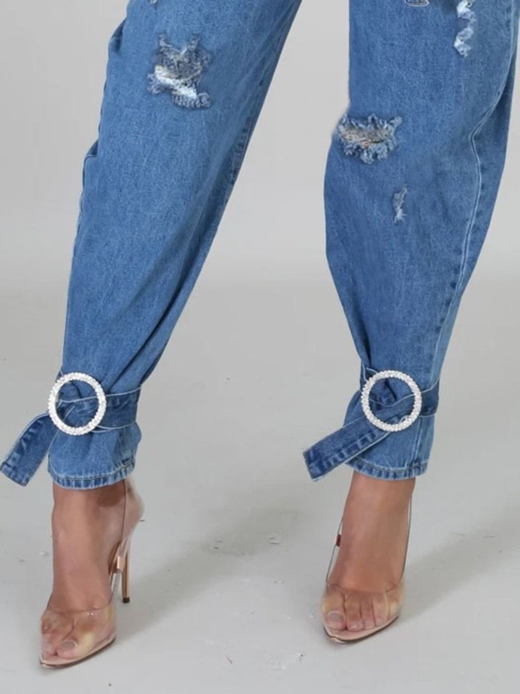 Calça Jeans Feminina Com Cinto Solto