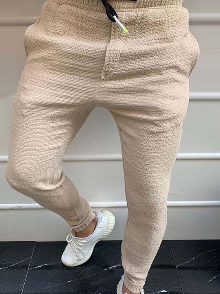 Calça Lápis De Atar Liso Calça Esportiva Casual Masculina