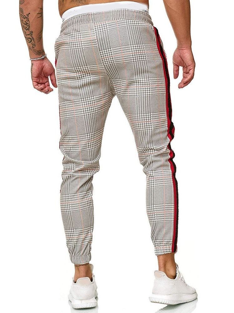 Calça Lápis Bloco De Cores Masculino Patchwork Casual Calça Casual Four Seasons