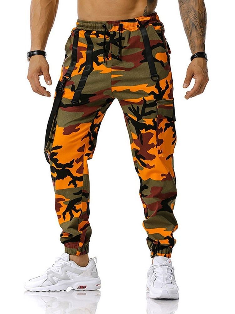 Calça Lápis De Bolso Camuflagem Casual Calça Calça Casual Masculina