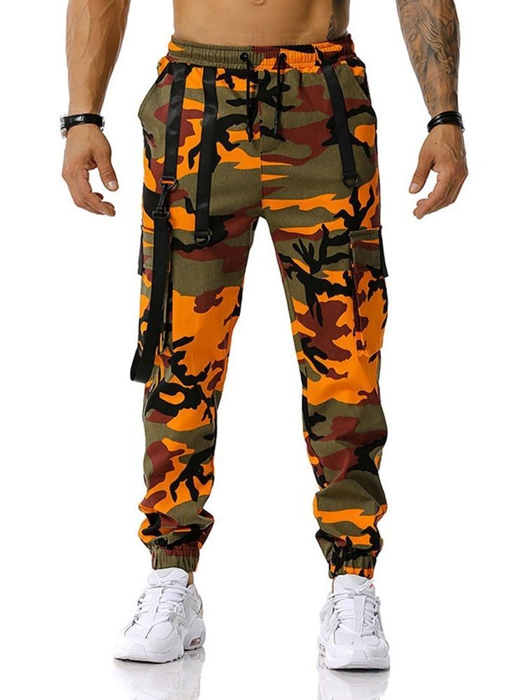 Calça Lápis De Bolso Camuflagem Casual Calça Calça Casual Masculina