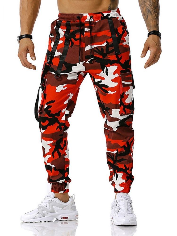 Calça Lápis De Bolso Camuflagem Casual Calça Calça Casual Masculina