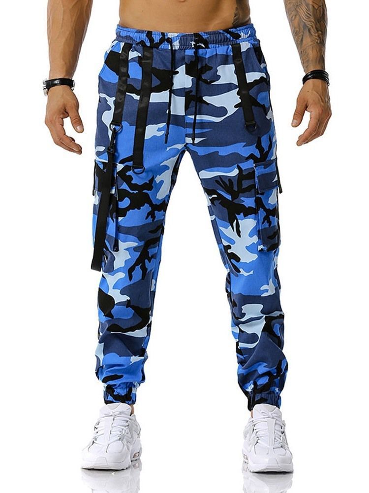 Calça Lápis De Bolso Camuflagem Casual Calça Calça Casual Masculina