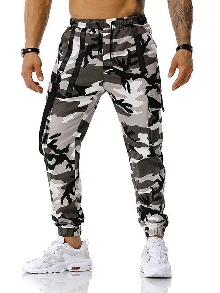 Calça Lápis De Bolso Camuflagem Casual Calça Calça Casual Masculina