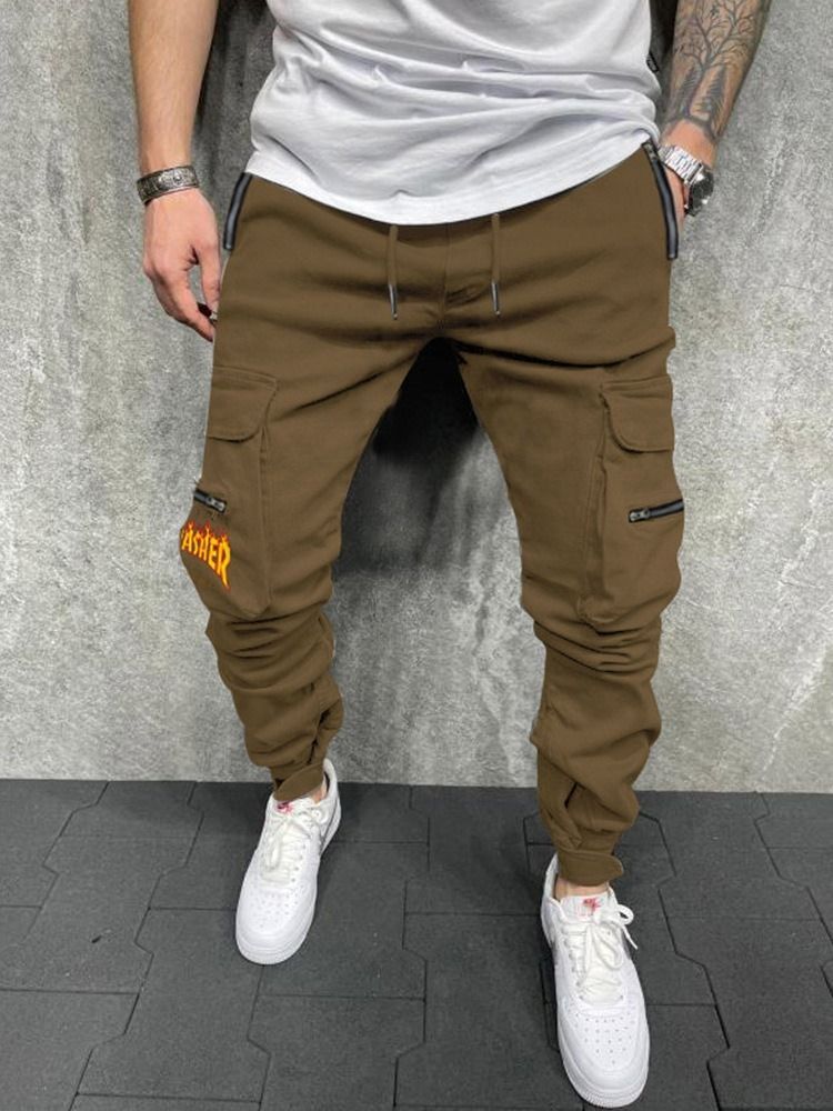 Calça Lápis Casual Masculina De Cintura Média E Bolso