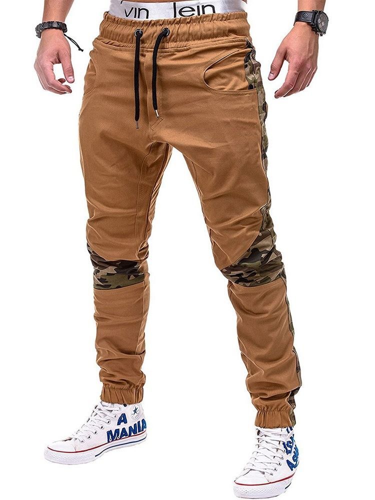 Calça Lápis Casual Masculina De Renda Camuflada