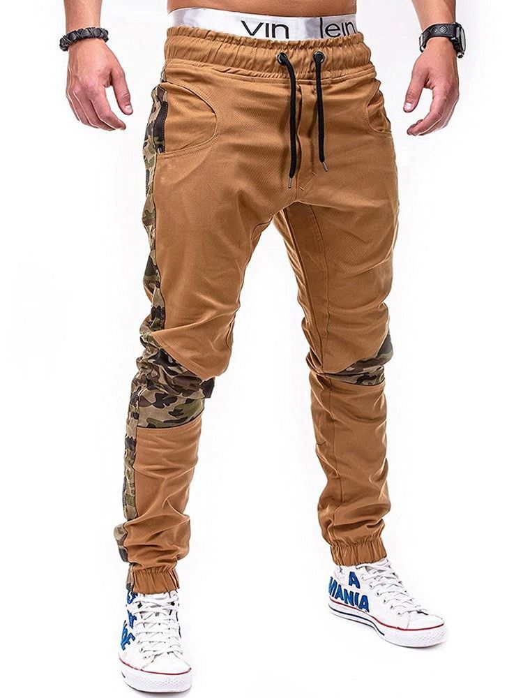 Calça Lápis Casual Masculina De Renda Camuflada