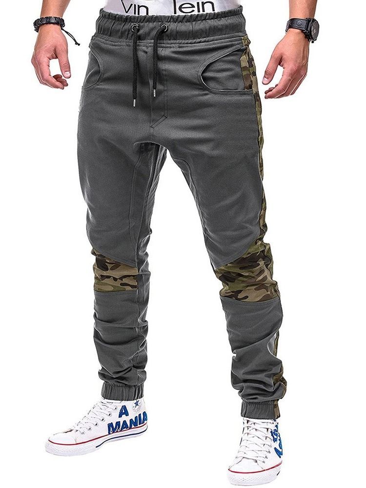 Calça Lápis Casual Masculina De Renda Camuflada