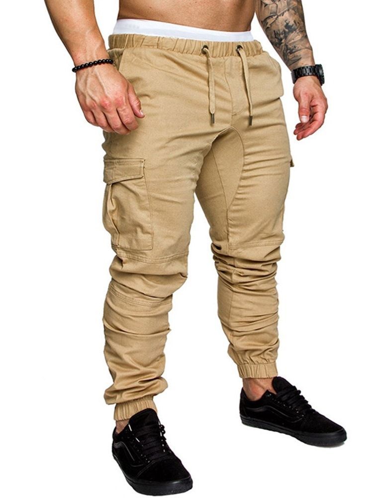 Calça Lápis Com Cordões Simples. Calça Esporte Casual Masculina