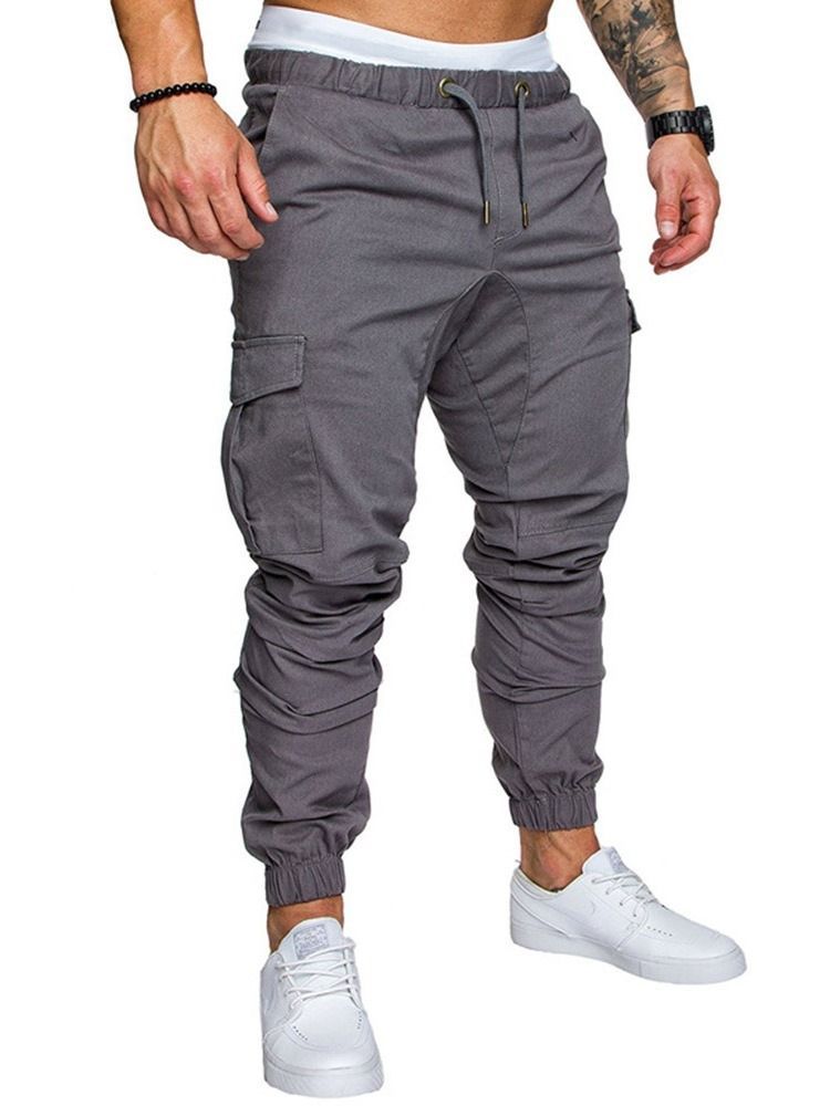 Calça Lápis Com Cordões Simples. Calça Esporte Casual Masculina