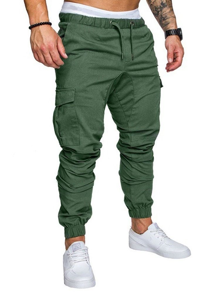 Calça Lápis Com Cordões Simples. Calça Esporte Casual Masculina