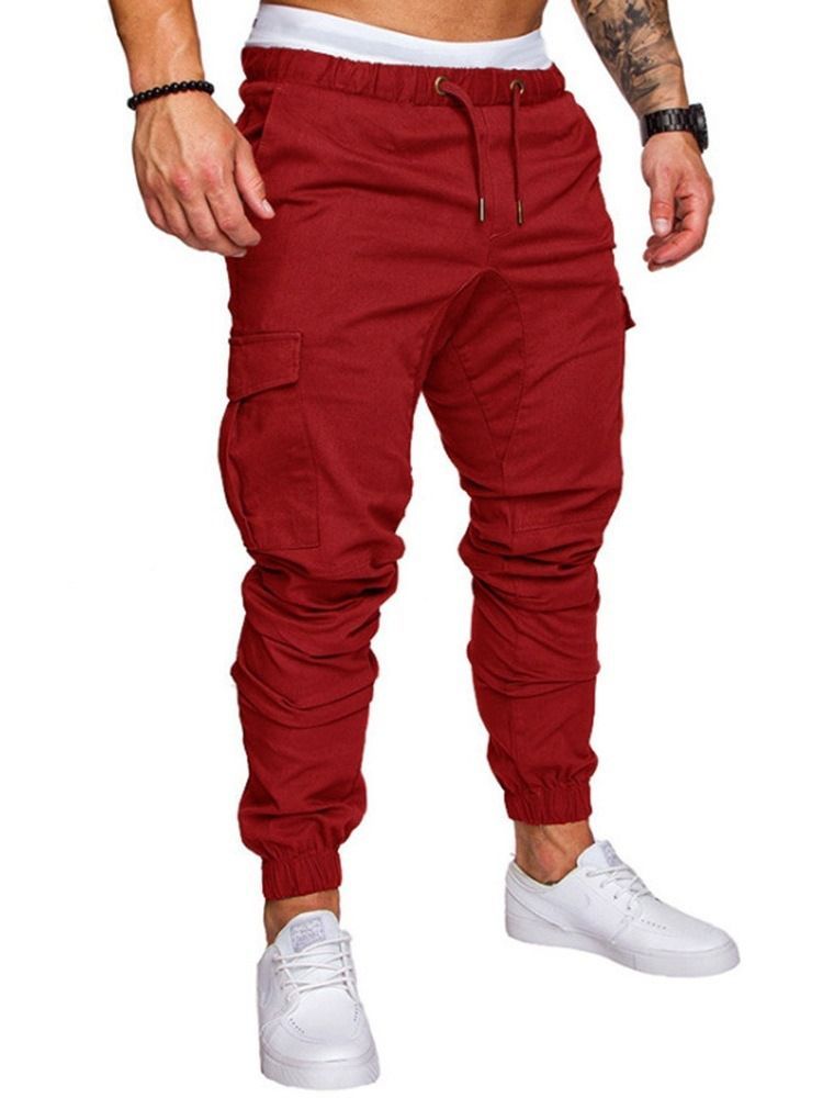 Calça Lápis Com Cordões Simples. Calça Esporte Casual Masculina