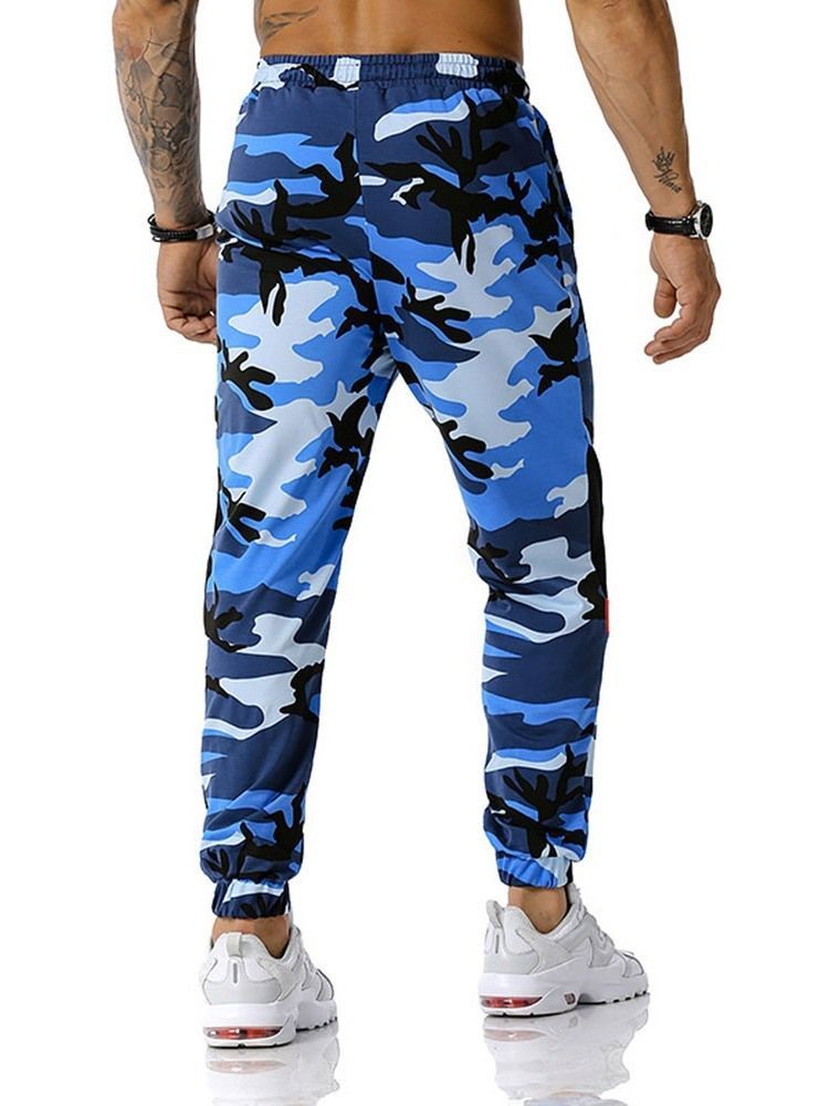 Calça Lápis Com Estampa Camuflada Casual Calça Meio Cintura Calça Casual Masculina