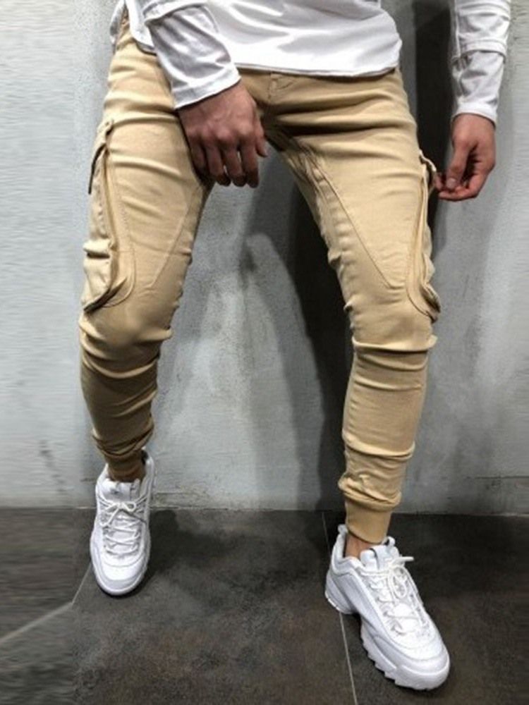 Calça Lápis Grosso Calça Casual Masculino Quatro Estações