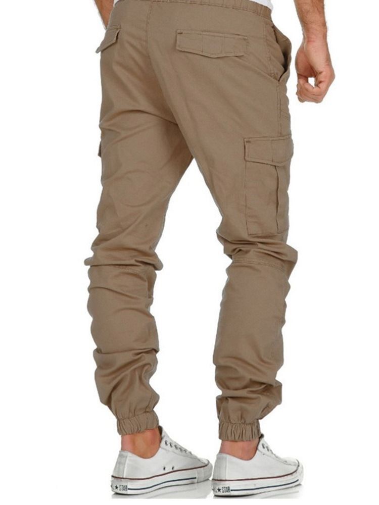 Calça Lápis Liso Calça Com Corda Calça Casual Masculina