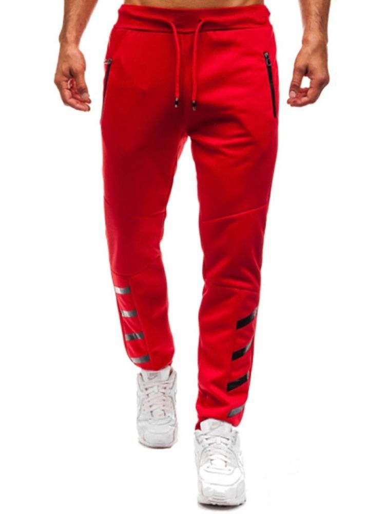 Calça Lápis Liso Com Zíper Calça Esportiva Casual Masculina Com Zíper