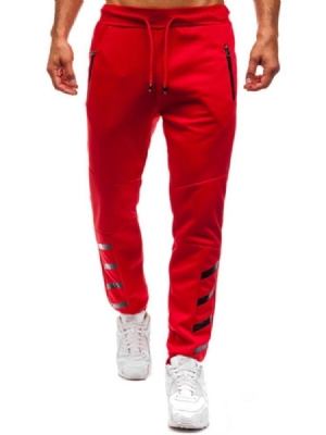 Calça Lápis Liso Com Zíper Calça Esportiva Casual Masculina Com Zíper