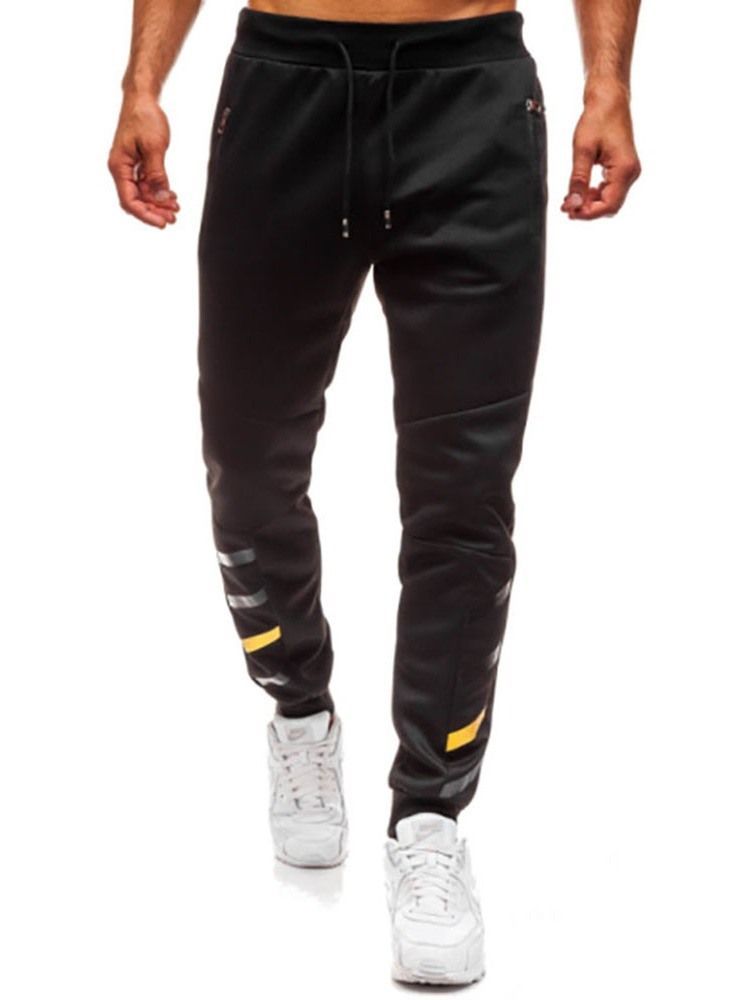 Calça Lápis Liso Com Zíper Calça Esportiva Casual Masculina Com Zíper