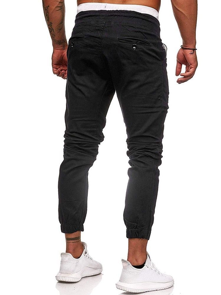 Calça Lápis Liso Plissada Masculina Calça Casual Casual Com Renda