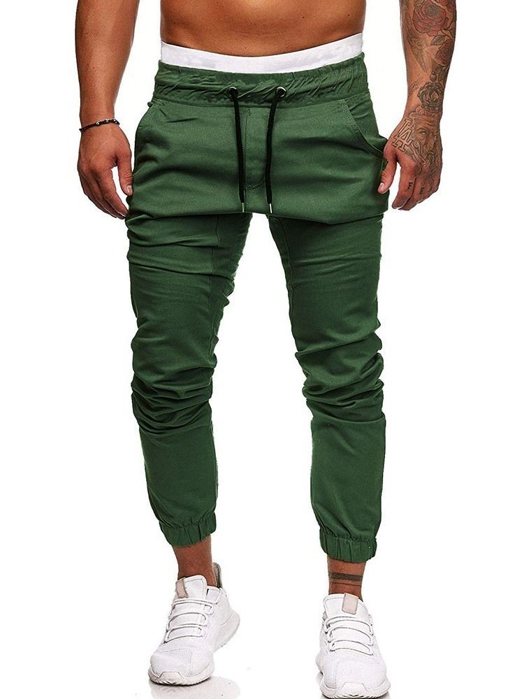 Calça Lápis Liso Plissada Masculina Calça Casual Casual Com Renda