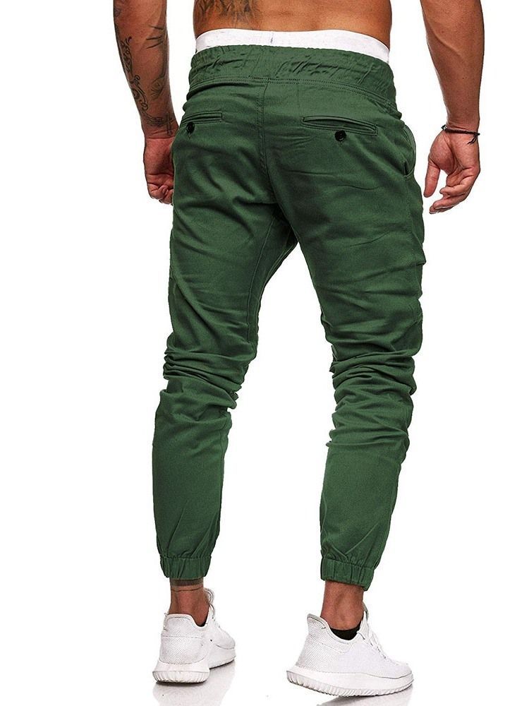 Calça Lápis Liso Plissada Masculina Calça Casual Casual Com Renda