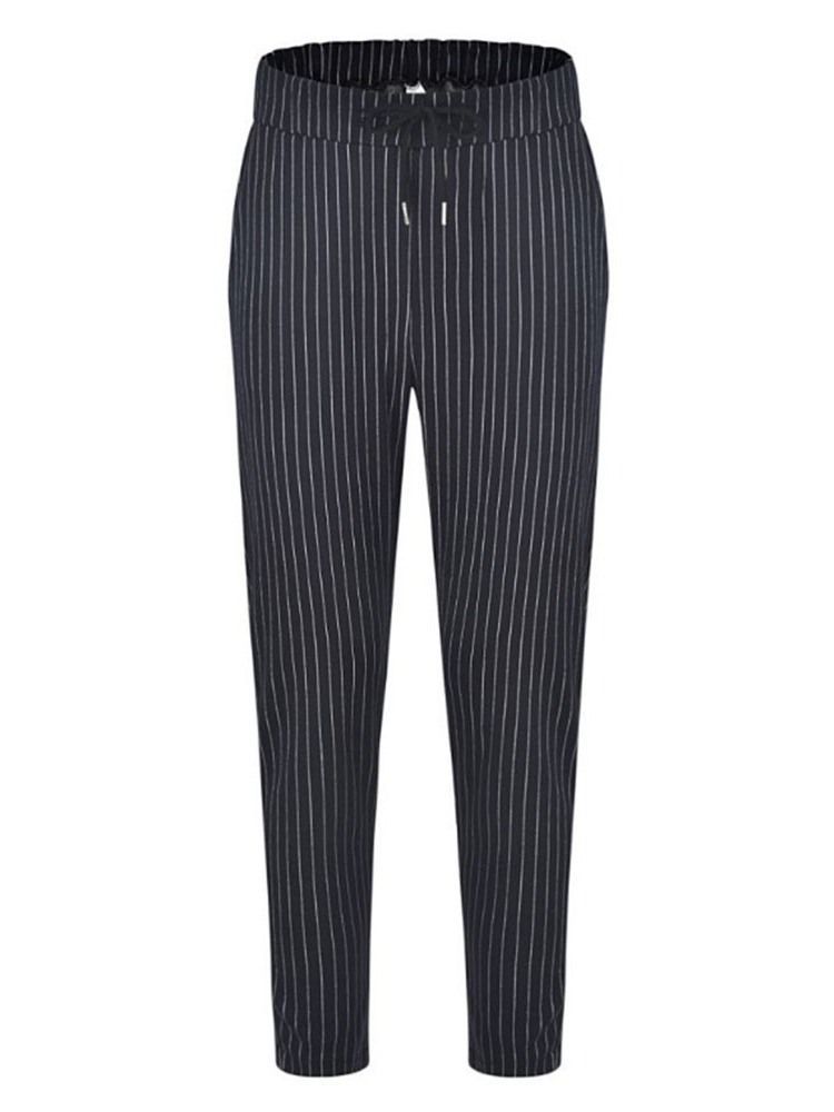 Calça Lápis Stripe Cintura Média Calça Casual Masculina Four Seasons