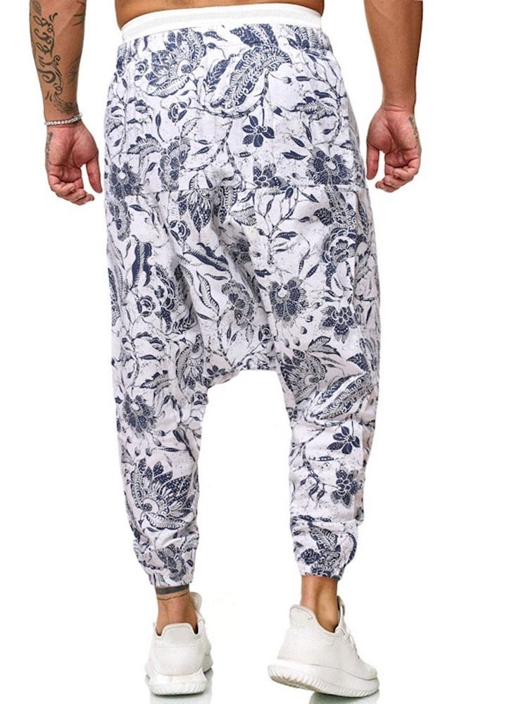 Calça Larga Com Estampa Floral De Cintura Média Calça Casual Masculina