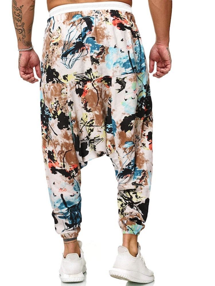 Calça Larga Com Estampa Floral De Cintura Média Calça Casual Masculina