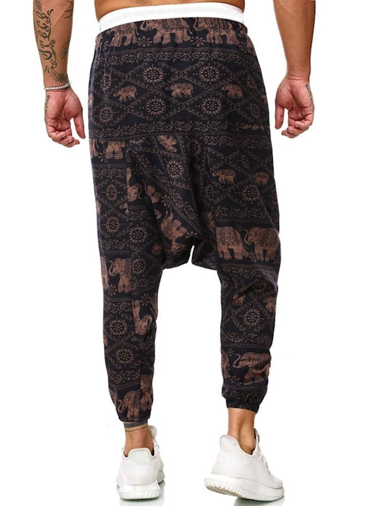 Calça Larga Com Estampa Floral De Cintura Média Calça Casual Masculina