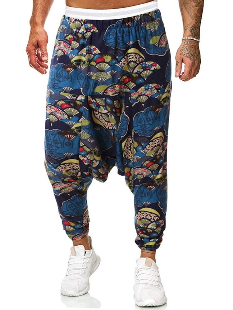 Calça Larga Com Estampa Floral De Cintura Média Calça Casual Masculina