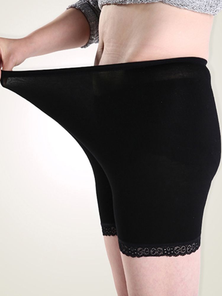 Calça Leggings Curta Feminina Cor Sólida De Cintura Alta