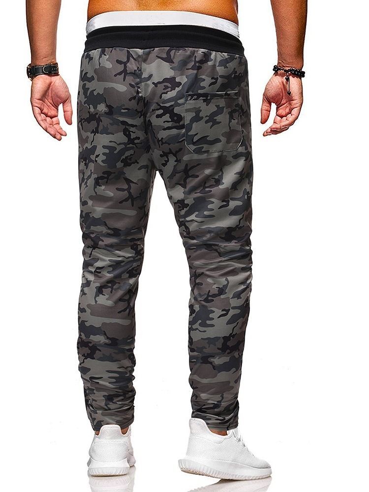 Calças Casuais Masculinas Camufladas De Outono