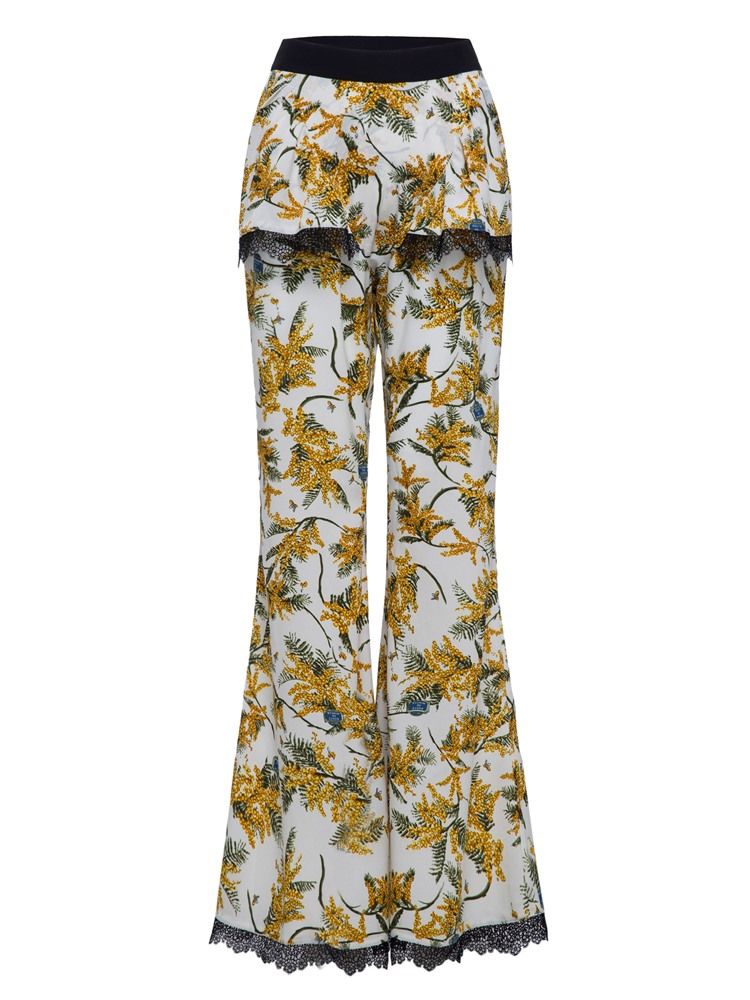 Estampa De Flores De Corpo Inteiro Feminino Bellbottoms