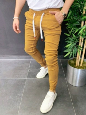 Lápis Liso Meio Cintura Calça Casual Masculina