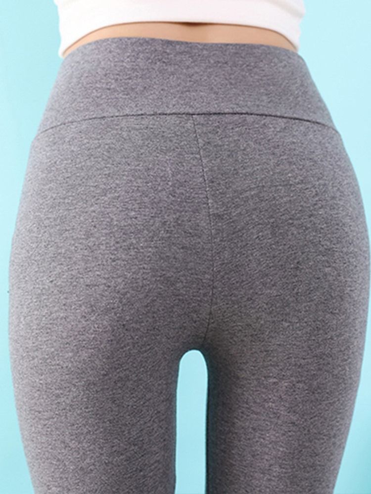 Leggings Básicos Elásticos De Cintura Alta Para Mulheres