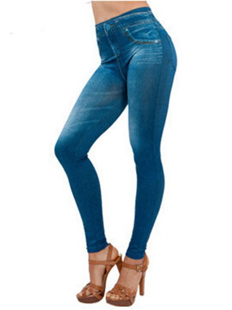 Leggings Casual Feminina Simples Cintura Média