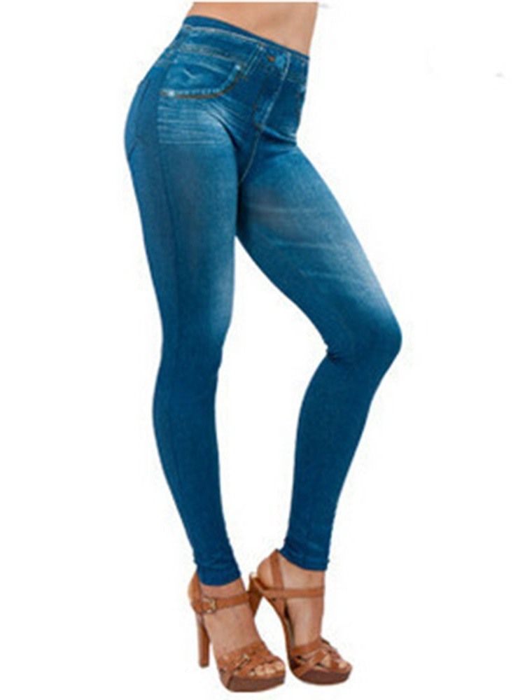 Leggings Casual Feminina Simples Cintura Média