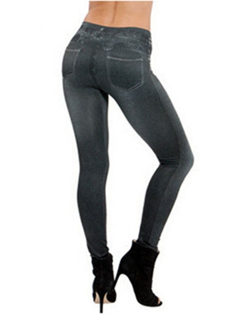 Leggings Casual Feminina Simples Cintura Média